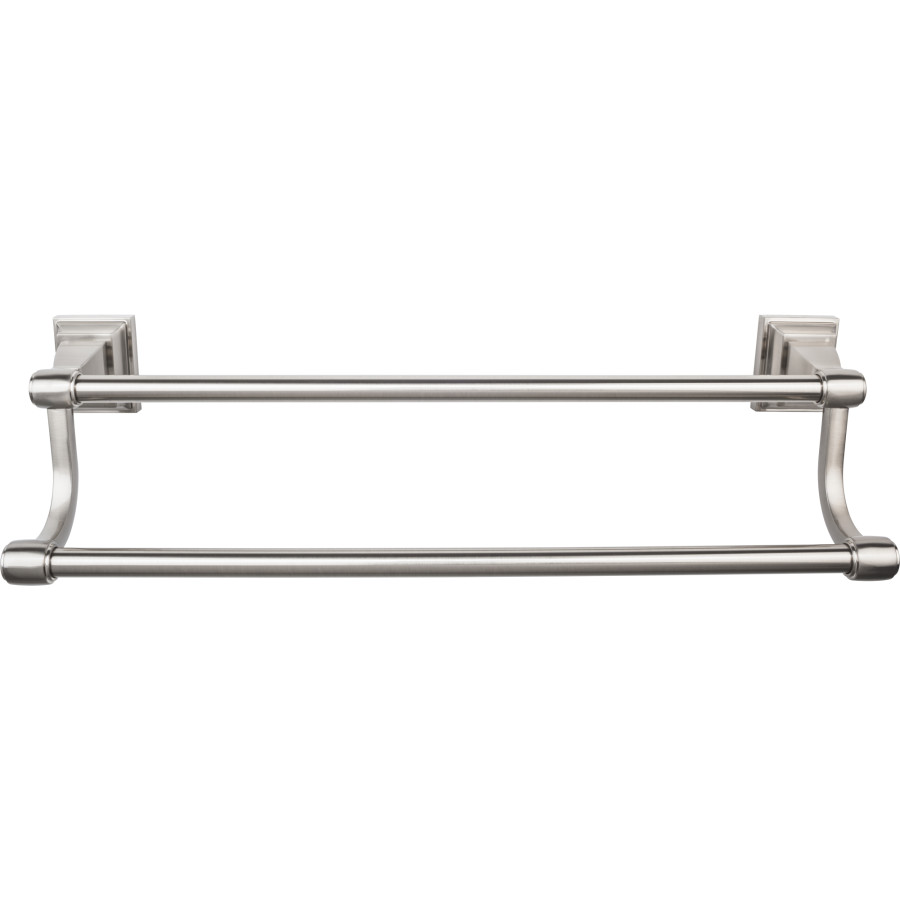 Stratton Bath Double Towel Bar 24″ Center to Center Brushed Satin Nickel Top Knobs STK9BSN