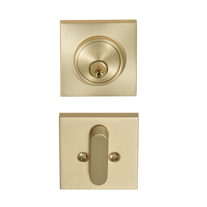 BHP TIB10604SB Low Profile Single Cylinder Deadbolts, Satin Brass