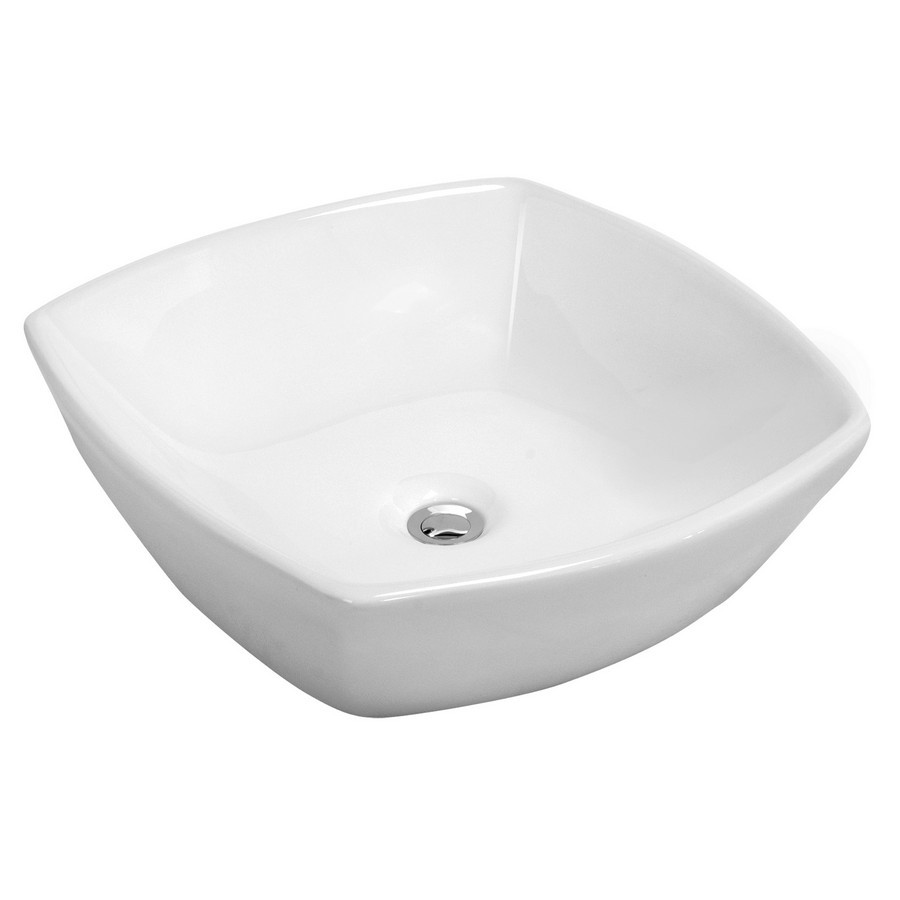 17″ Valera Square Above-Counter Vitreous China Bathroom Vessel Sink White Karran VC-509-WH