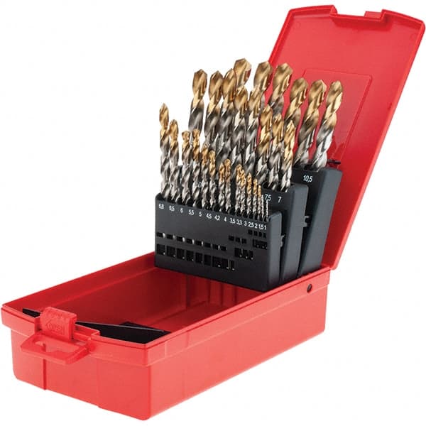 DORMER – 1 to 13mm, 118° Point, TiN Finish, High Speed Steel Jobber Length Drill Bit Set